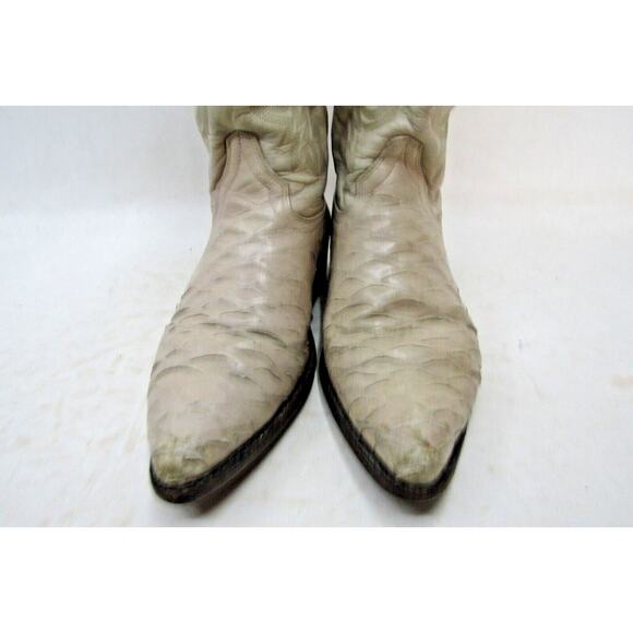 El General Mens Size MEX 27.5 Beige Leather Embossed Cowboy Western Boots main image 7